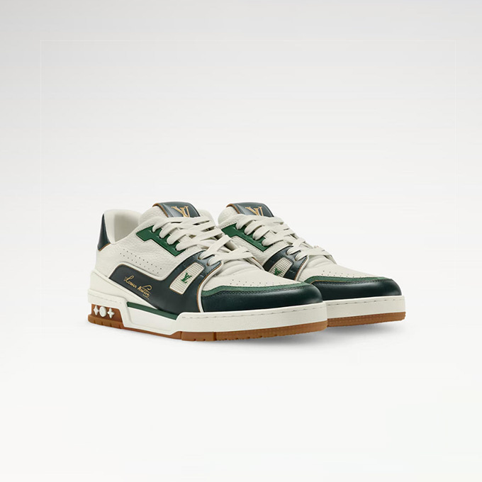 lv louis vuitton trainer green retro sneaker